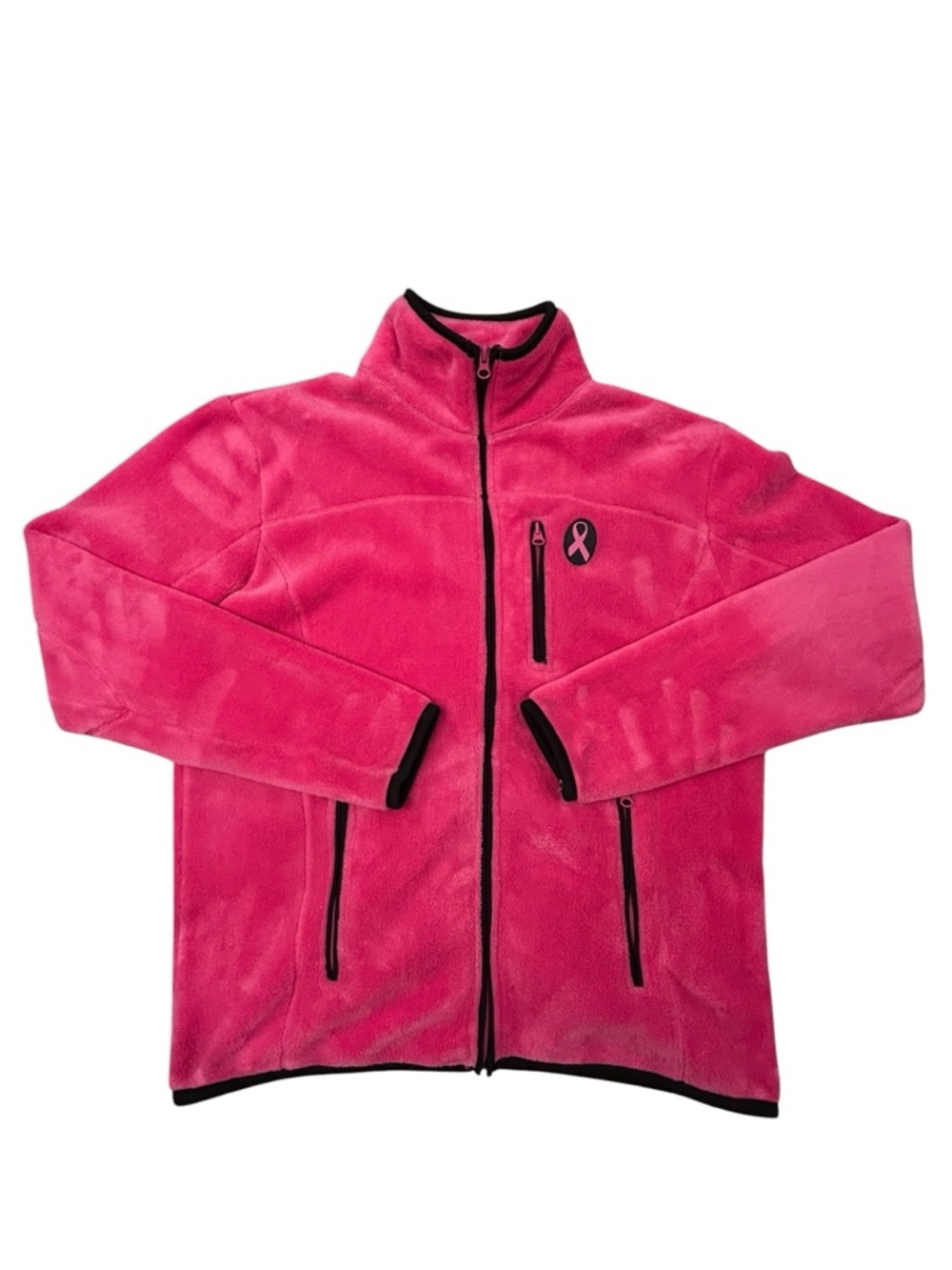 TheBreastCancerSite.Com Pink Full-Zip Fleece Jacket XL Breast Cancer Awareness